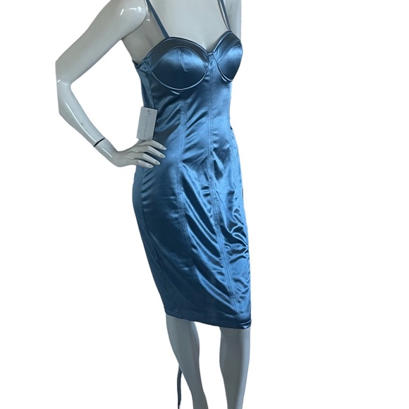 City Lux Satin Blue Bodycon Dress - Picture 4 of 17